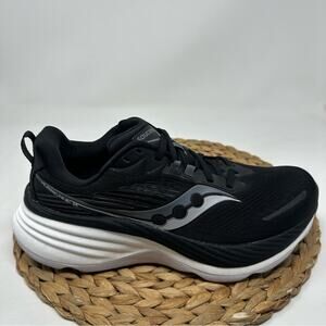 SAUCONY Hurricane 24 Running Shoes Black Carbon White Size 9 WIDE Men's